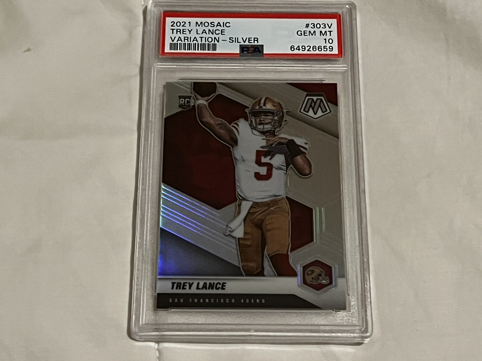 2021 Panini Mosaic TREY LANCE Silver Prizm SP Variation RC #303-V PSA 10