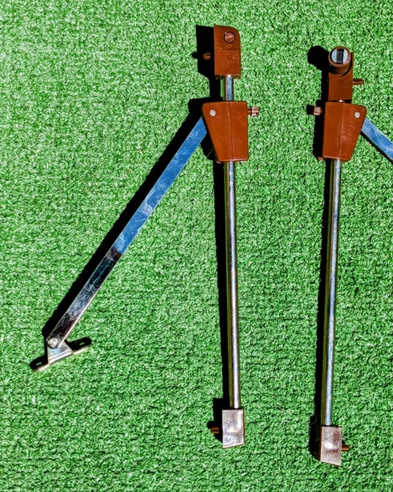 10 Vintage ONI West Germany Sliding Adjustable Drop Leaf Metal Supports Set NOS - Image 2 of 4