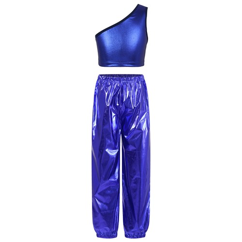 Kids Girls Vest And Trousers Show Tracksuit Dance Crop Top With Pants Stage - Picture 37 of 83