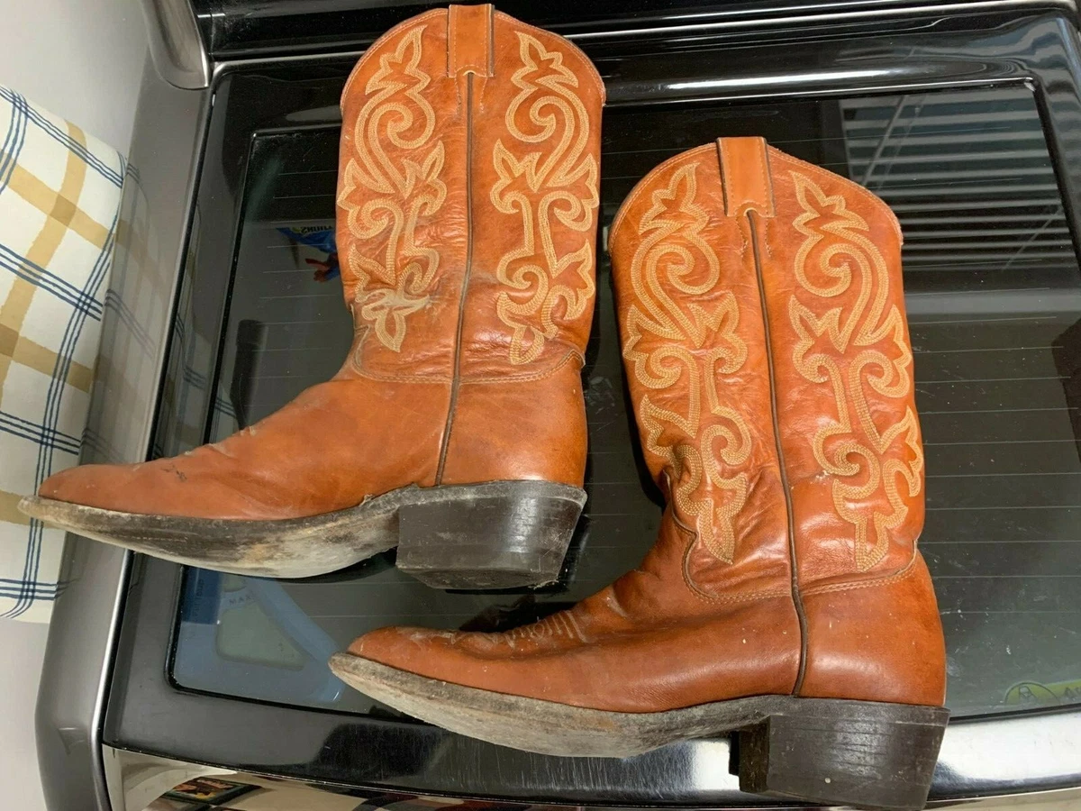 Orange top justin boots