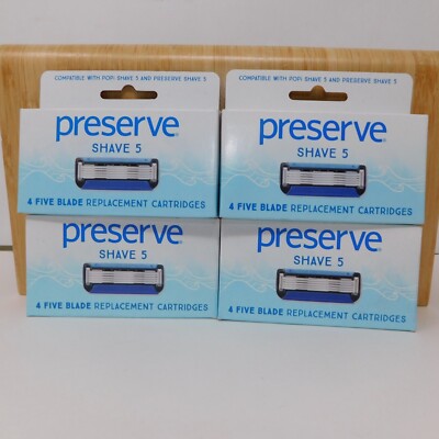 Preserve Shave 5 Blade Replacement Cartridges 4x4 Packs 16 Total