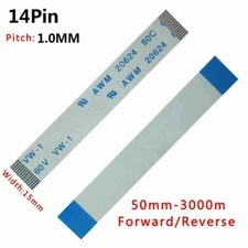 Pitch 1.0mm 14-Pin 14P FFC/FPC Flexible Flat Cable 80C 60V VW-1 Width 15mm 