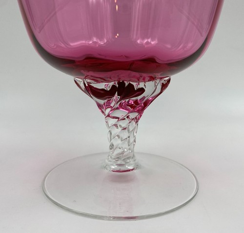 George Borgfeldt Liza Cranberry Champagne/Tall Sherbet(s) Optic Flared Handblown - Picture 2 of 7