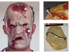 Bloody Full Face 3D Mask Man Halloween Scary Spooky Costume Horror Nailed Latex
