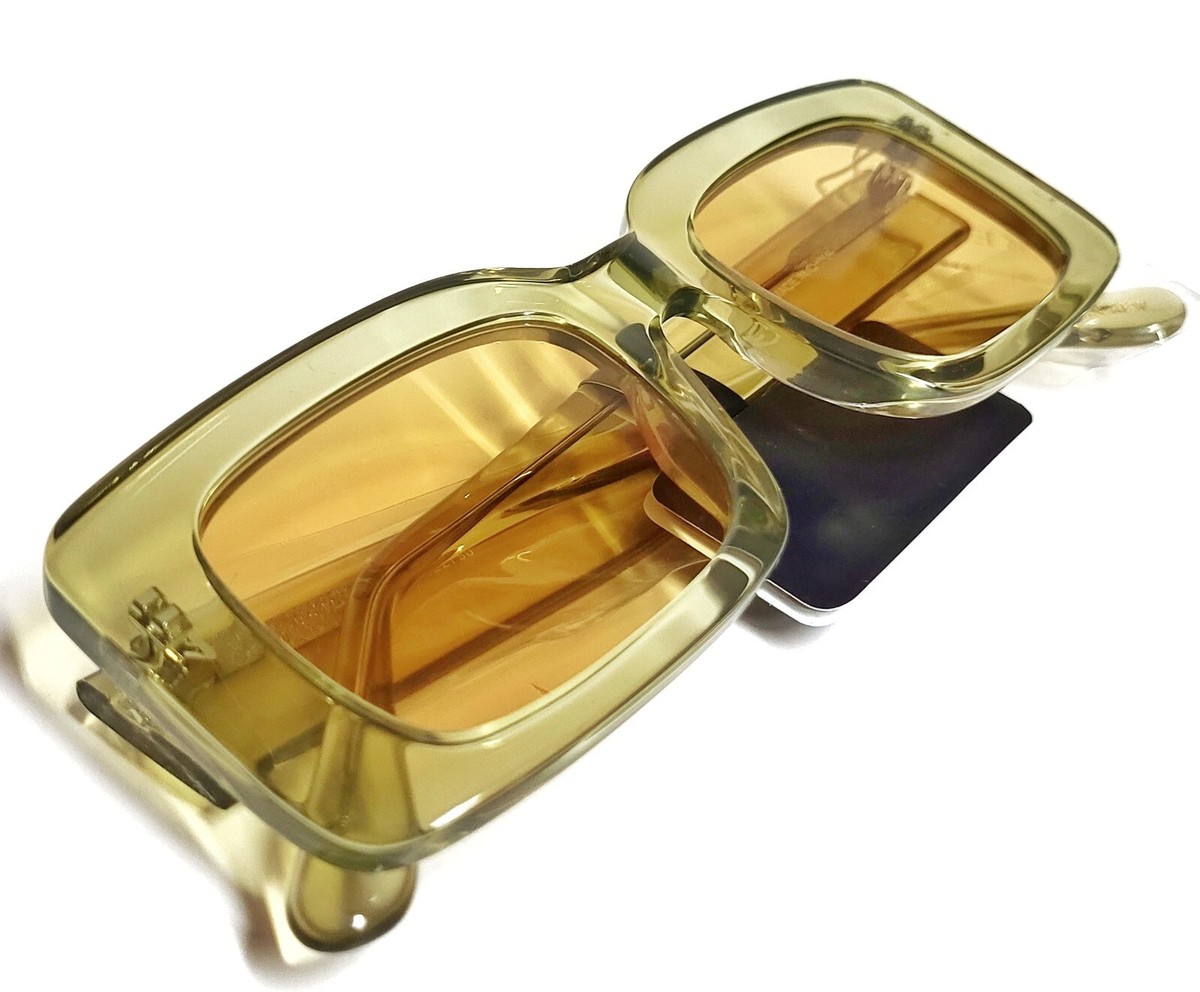 J.Crew Oversized Rectangular Sunglasses Moss Ochre UV 