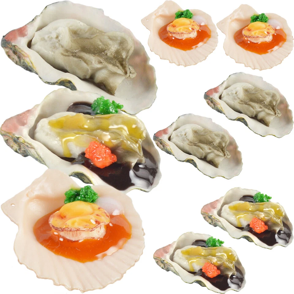  6 Pcs Simulation Oyster Model Seafood Props for Display Scallop Work - Image 4 of 4