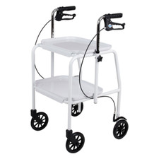 Days Homecraft Walker Trolley with Brakes 2 Trays Rollator - Beige or White