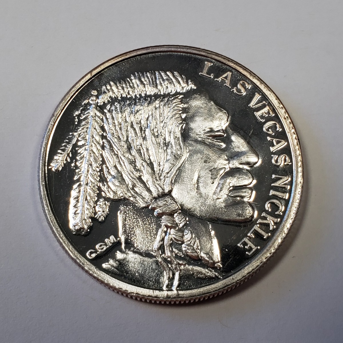 1 oz .999 Silver Round - Las Vegas Indian Head Nickel Golden