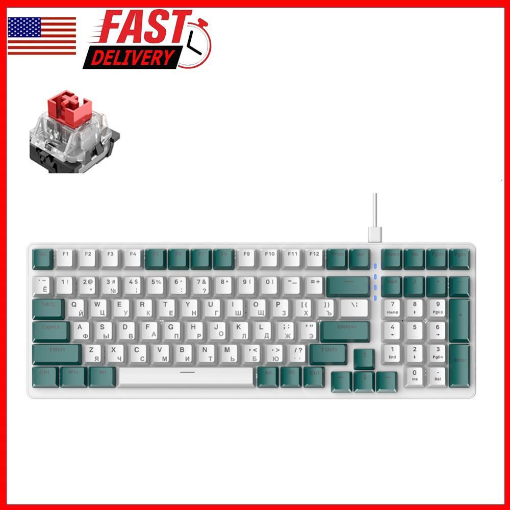 K3 Red/Blue Switch 100-Key Mechanical Gaming Keyboard Wired for Precision