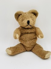 Teddy Bear Vintage Stuffed Animal. Plush Brown Jointed Handmade bear.