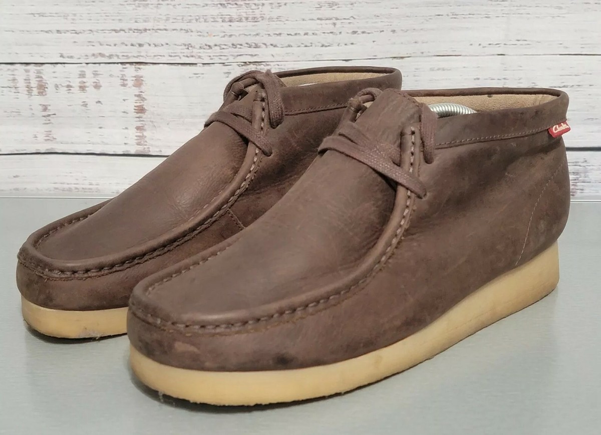 Clarks Men 12 M Stilton Hi Chukka Wallabee Boot Oiled Brown