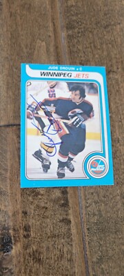1979-80 OPC SIGNED CARD JUDE DROUIN JETS CANADIENS NORTH STARS ISLANDERS # 329