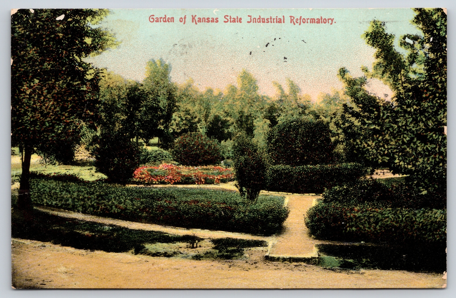 Hutchinson KansasGarden of Kansas State Industrial Reformatory1909 Postcard eBay