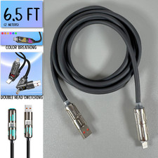 4-in-1 Multi Charging Cable USB-A  USB-C to USB-C / 8-Pin  Fast Charge  Black