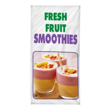 Vertical Vinyl Banner Multiple Sizes Fresh Fruit Smoothies Food and Drink