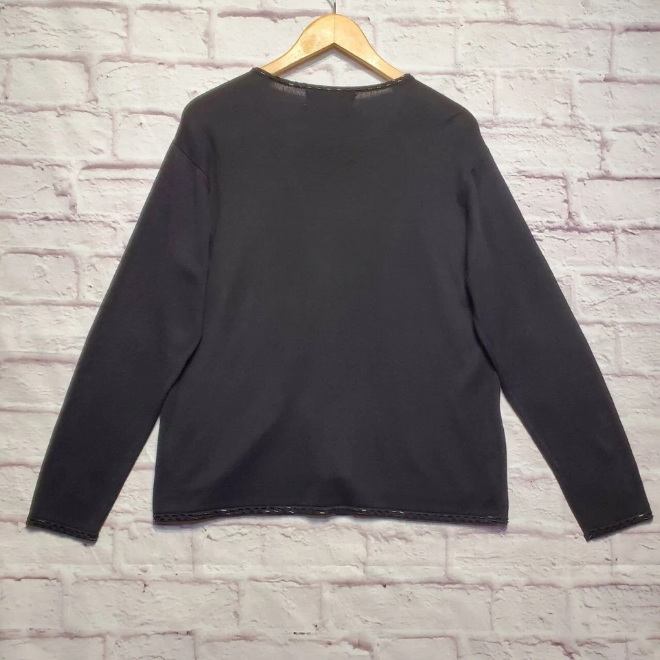 Cárdigan Kobe Cristal De Colección Para Mujer Grande Negro Cuentas Corazones Elegante Fiesta Vacaciones Foto 2 de 4