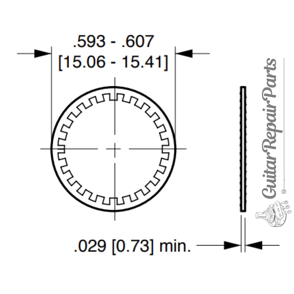 Star Lock Washers for Toggle Switches and Footswitches 15/32