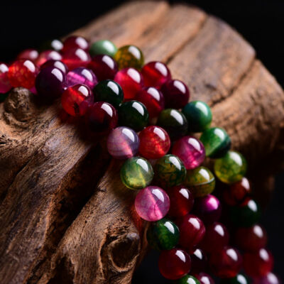 Natural Tourmaline Round agate Spacer Loose Beads 6mm 8mm 10mm 12mm 15" Retro Natural Tourmaline Round agate Spacer Loose Beads 6mm 8mm 10mm 12mm 15" Retro