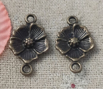 free ship 120 pieces Antique brozne flower connector 17x10mm #3471 free ship 120 pieces Antique brozne flower connector 17x10mm #3471