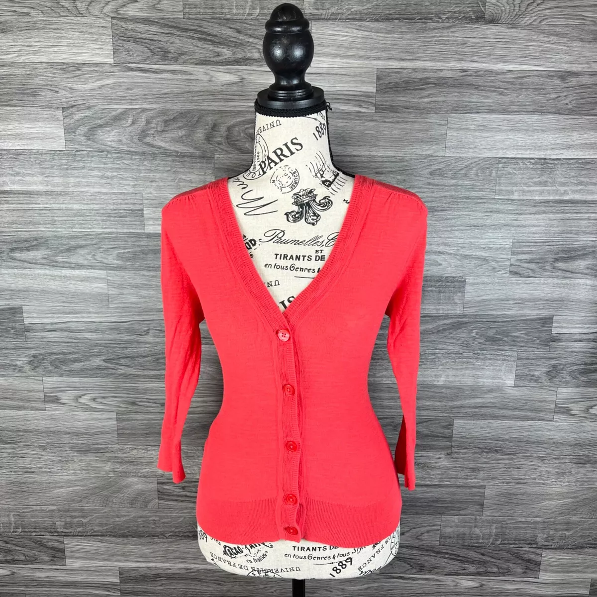 Ann taylor shop red cardigan