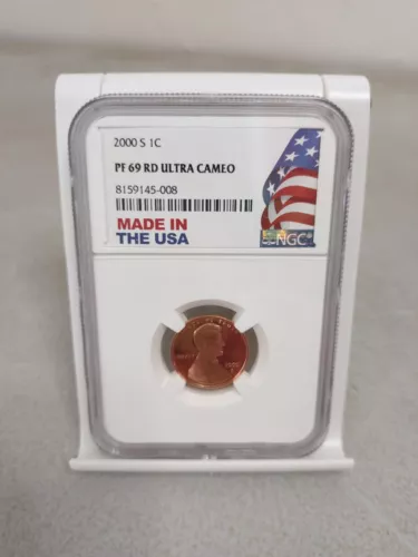 2000-S 1C LINCOLN CENT NGC PF 69 RD ULTRA CAMEO Flag Holder