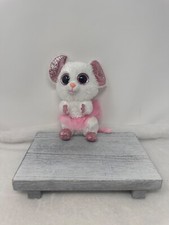 Ty Beanie Boos NINA the Mouse 6" Beanbag Plush Stuffed Toy w/ Glitter Eyes