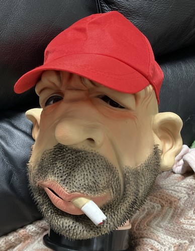 LATEX BEARDED FELLOW WITH CAP HALLOWEEN MASK-NEW - Picture 2 of 22