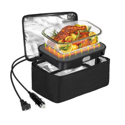 80 W Portable Heated Lunch Box - Mini Personal Microwave Heated Lunch Box Warmer