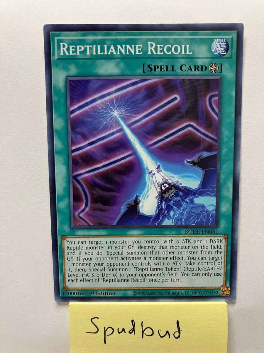 Yu-Gi-Oh! Reptilianne Recoil Card - BODE-EN061 Common 1st Edition From Burst Of Destiny