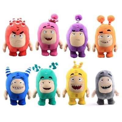 8PCS Oddbods Cartoon Plush Toy Set - 18-24CM Stuffed Dolls for Kids & Home Decor