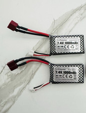 2X 7.4V 1000mAh Li-po Rechargeable Battery 25C 803048 T-Plug Fit RC Cars Trucks
