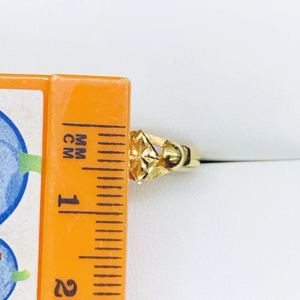 22k 916 Yellow Gold Diamond Cut Oval Engagement Wedding Ring Band Size 3 - Image 3 of 4