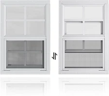 2 Pack Shed Windows 14" W X 21" H Flush Mount, White Household Windows for Playh