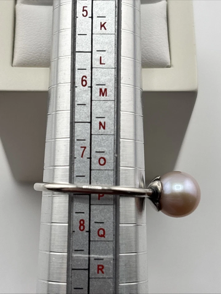 AUTÉNTICO ANILLO TROLLBEADS Rosa PERLA PLATA ESTERLINA Talla 7.5 #449 Foto 2 de 4