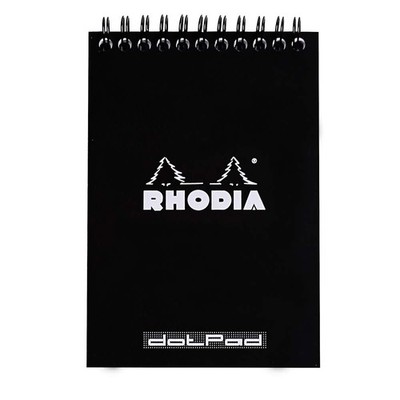 135039C Notizblock DIN A6, 10,5 x 14,8 cm, Doppelspirale, dot grid, mikroperf...