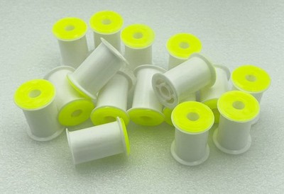 Empty Fly Tying Thread Spools with retainers 10-25pc Clear 1'' Diameter x 1-1/8''