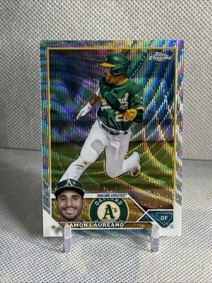 2023 Topps Chrome - Ramon Laureano #116 Blue Wave Refractor 6/75 SP