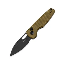 Kizer Parakeet Folding Knife Yellow PEI Handle Nitro-V Plain Black Blade V2706A1