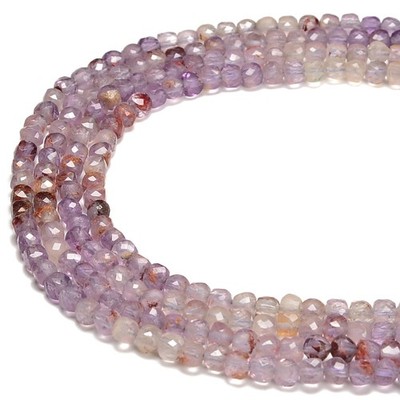 Super Seven Faceted Cube Beads Size 4mm 15.5'' Strand (4mm)