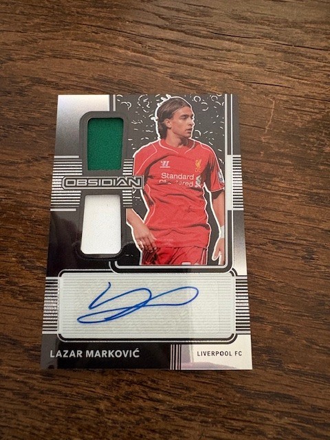 Panini Obsidian 2020-21 Lazar Markovic 71/149 Auto Dual Patch Liverpool