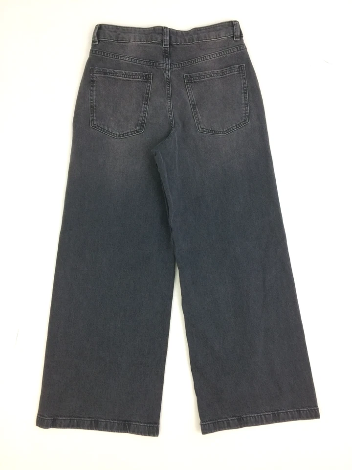 Per Una Women's Jeans Size 10S Grey Wide Leg High Rise Cotton Pockets New F1 - Image 2 of 4