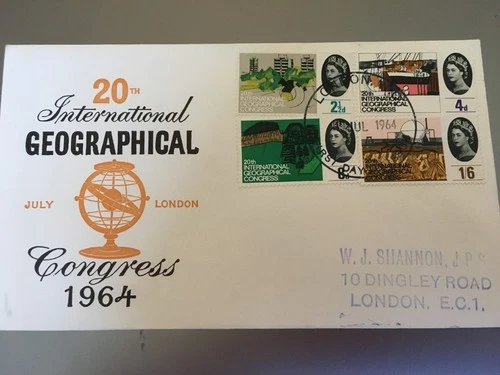GB STAMPS RARE FIRST DAY COVER 1964 GEOGRAPHIC CONGRESS LONDON