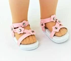 Pink Flower Sandals Fits 14.5" Wellie Wisher American Girl Doll Shoes