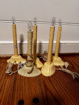 Set of 5 Vintage Electric Drip Candles For Windows ~ Christmas ~ Bulbs Incl WORK