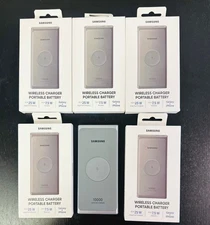 NEW Samsung 2in1 Portable Fast Charge Wireless Charger Power Bank 10000mAh Gray