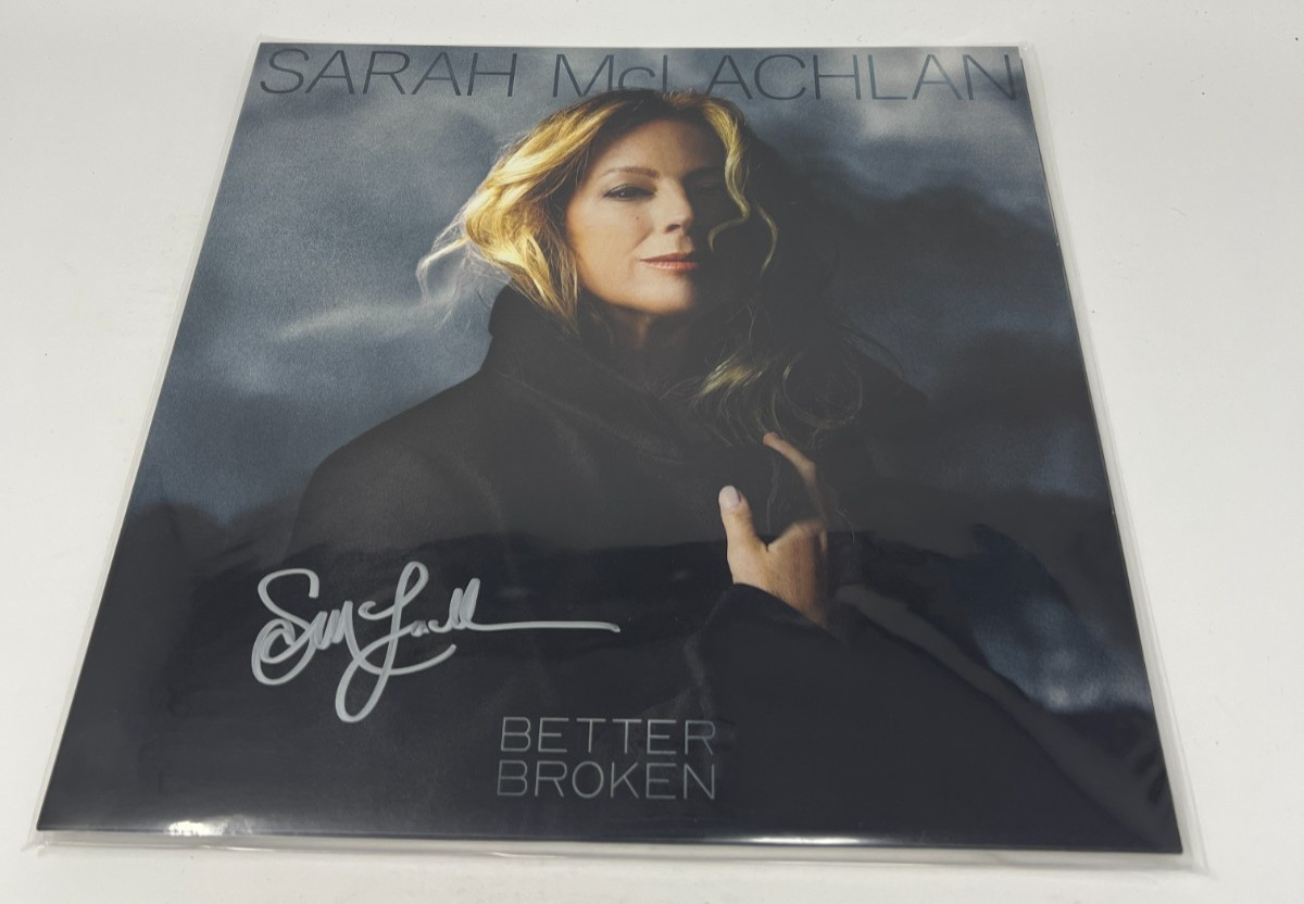 Sarah McLachlan Better Broken Signed Vinyl Sleeve Silver Autograph Record