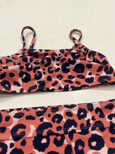 Girls Two Piece Boyshort Bikini Swimsuit Size Small 6/7 Leopard Animal Print - Picture 4 of 6