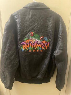 Men's Vintage Rainforest  Cafe  Pebbled Leather Jacket , Size medium