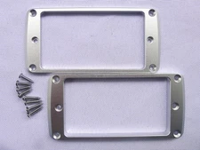Pair Aluminum Humbucker Pickup Rings Black Flat Bottom.CNC,Silver  USA Shipping