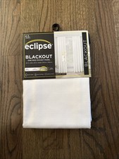Eclipse Blackout Curtain Braxton White 63" x 42" One Rod Pocket Panel NEW 